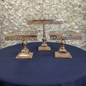 Gold Square Cake Stand Set