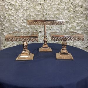 Gold Square Cake Stand Set