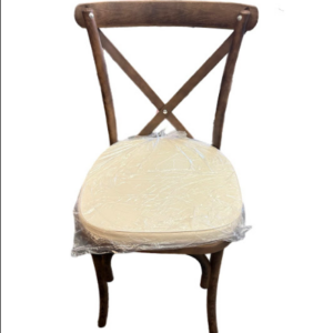 Brown Crossback Chair w/ cushion